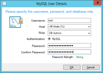 MySQL User Details  page